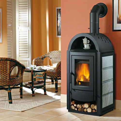 Печь-камин на дровах - SVEZIA NEW BII - La Nordica-Extraflame - 10 кВ...20 кВ / современная / из стали