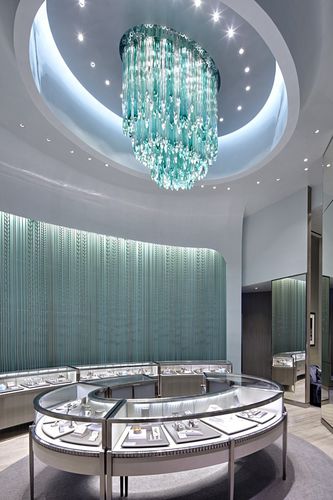 Современная люстра - ICEFALLS IN TIFFANY TEAL - LASVIT - из стекла / из нержавеющей стали / LED