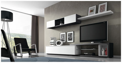 Современный настенный комплект для ТВ - ELI 8901 - Baixmoduls - из лакированной древесины