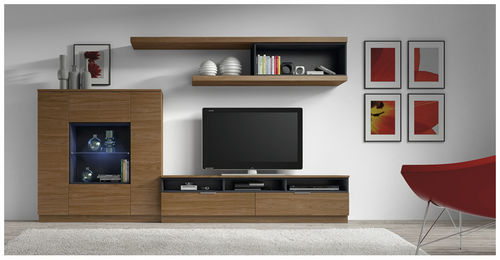 Современный настенный комплект для ТВ - ELI 8912 - Baixmoduls - из дерева