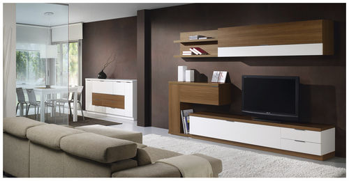 Современный настенный комплект для ТВ - L500 : 9510 - Baixmoduls - из дерева