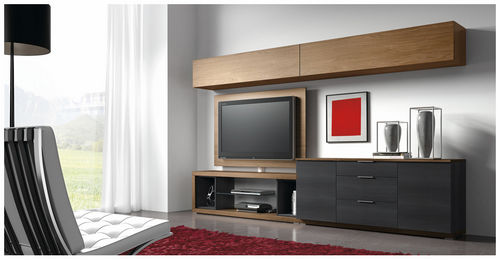 Современный настенный комплект для ТВ - ELI 8920 - Baixmoduls - из дерева