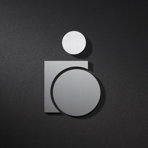 Пиктограмма на дверь из нержавеющей стали - P0501 - PHOS Design GmbH - для указания направления / для поручней / для туалетов