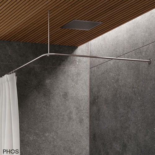 Карниз для душевой шторы из матовой нержавеющей стали - DSE800K45 - PHOS Design GmbH - угловой / L-образный