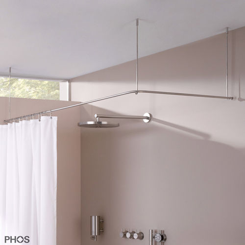 Карниз для душевой шторы из матовой нержавеющей стали - DSE1700-700F - PHOS Design GmbH - угловой / L-образный