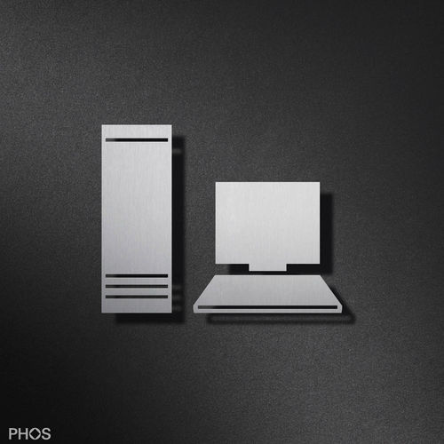 Настенная указательная табличка - P5301  - PHOS Design GmbH - из нержавеющей стали / для рабочего пространства