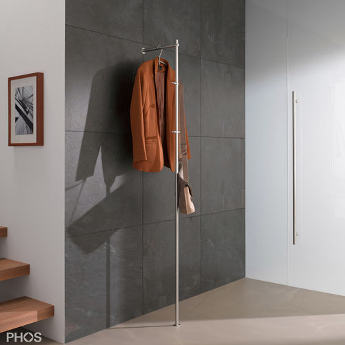 Вешалка для верхней одежды на ножке - GL1 - PHOS Design GmbH - настенная / минималистский дизайн / из матовой нержавеющей стали
