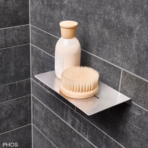 Настенный стеллаж - DA - PHOS Design GmbH - современный / из матовой нержавеющей стали / для общественных мест