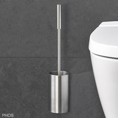 Ершик для унитаза из матовой нержавеющей стали - HWCB - PHOS Design GmbH - настенный / сатинированный