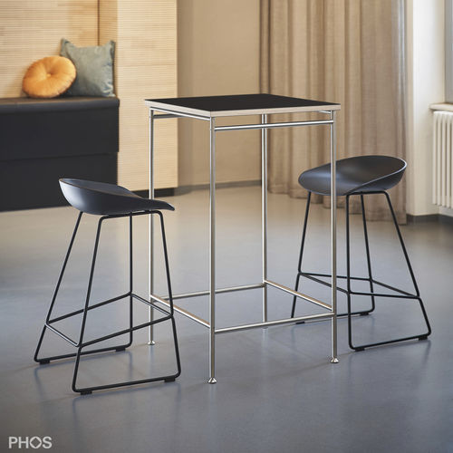 Современный высокий стол для еды стоя - KATI-T1-60x60-L4178 - PHOS Design GmbH - из линолеума / с основанием из нержавеющей стали / с основанием из меламина