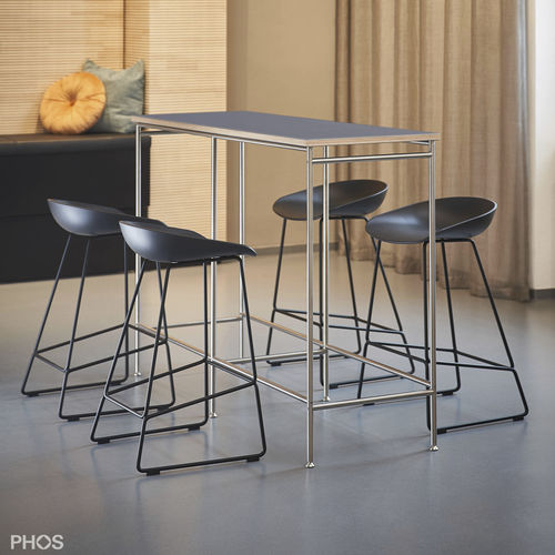 Современный высокий стол для еды стоя - KATI-T2 - PHOS Design GmbH - из меламина / из линолеума / с основанием из нержавеющей стали