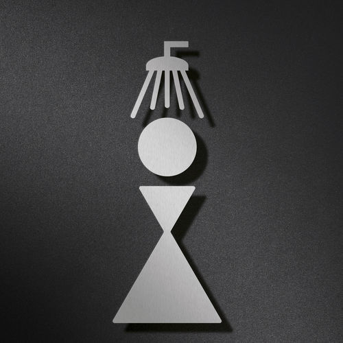 Пиктограмма на дверь для указания направления - P2101 - PHOS Design GmbH - с дверцей / из матовой нержавеющей стали / из полуматовой нержавеющей стали