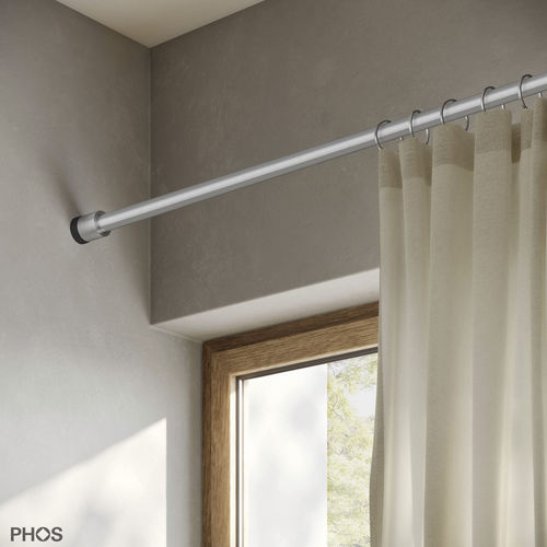 Карниз для штор из матовой нержавеющей стали - VTKS20-2-S - PHOS Design GmbH - с ручным приводом / по индивидуальным замерам / настенное крепление