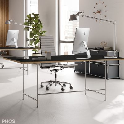 Напольный рабочий стол - KATI-S1-200x90-L4178 - PHOS Design GmbH - для 2 человек / от 2 до 4 человек / несколько мест
