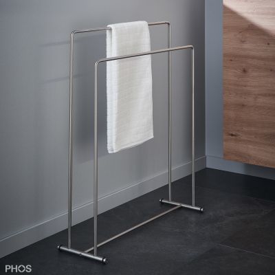 Вешалка для полотенец с держателями - HTB2K - PHOS Design GmbH - напольная / из нержавеющей стали