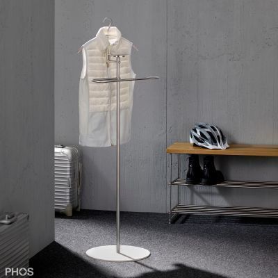Напольная вешалка для костюмов и брюк - GSDSB: Stainless Steel Valet Stand With Round Base (colors available) – SILENT BERT and SILENT BILL - PHOS Design GmbH - из нержавеющей стали / современная