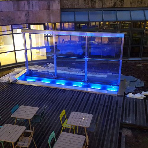 Водяная стена из стекла - TROCADÉRO PARIS - Espace d'eau France - отдельно стоящая / на заказ / нержавеющая сталь