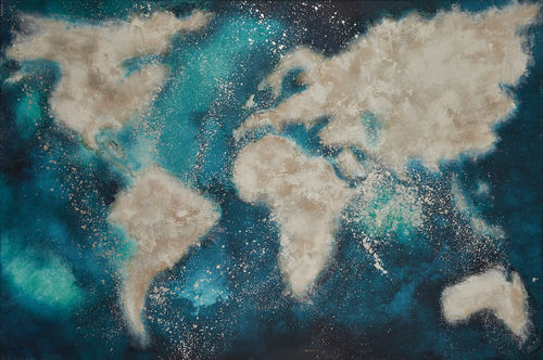 Декоративная картина на холсте - POR UN MUNDO AZUL - ICI ET LA - смешанного типа / абстрактная / современная