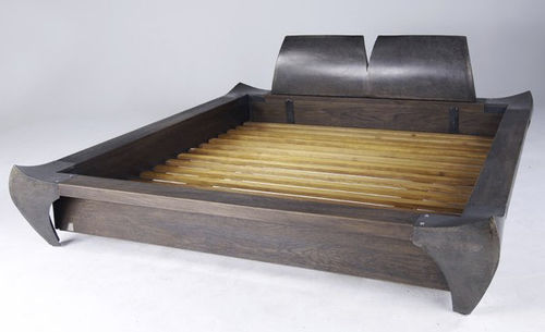 Двуспальная кровать - OAK FRAME - ICI ET LA - уникальный дизайн / с изголовьем / по индивидуальному заказу