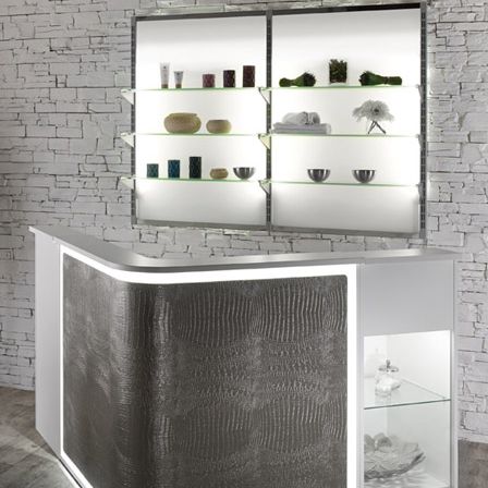 Выставочный стенд-витрина для косметической продукции - WS705 series - Salon Ambience - настенный / из стекла / с подсветкой изнутри
