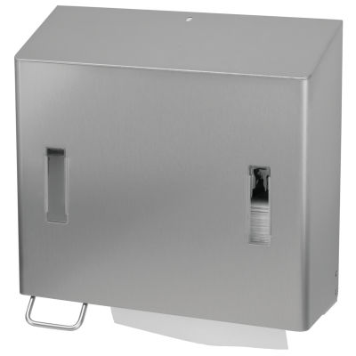 Настенный диспенсер полотенец для рук - CPU 2L E/S ST - OPHARDT Hygiene-Technik GmbH - из нержавеющей стали / с дозатором жидкого мыла / для профессионального использования