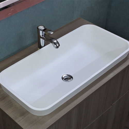 Полуутопленная раковина - FIDIA - COMPAB - из Corian® / прямоугольная / современная