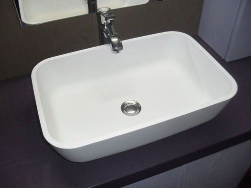 Настольная раковина - HUB - COMPAB - из Corian® / прямоугольная / современная