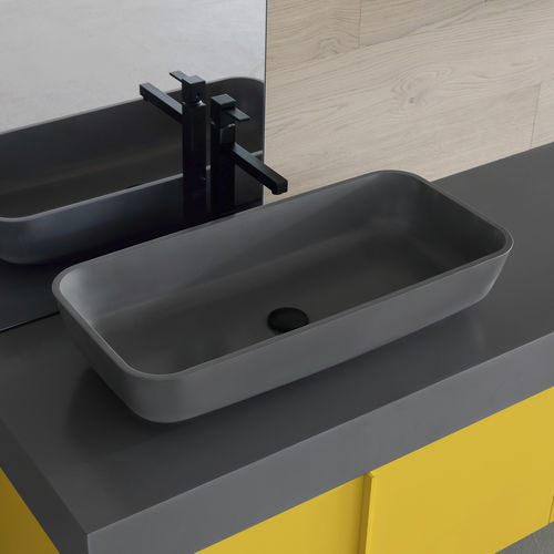 Настольная раковина - HOMO - COMPAB - из Corian® / прямоугольная / современная