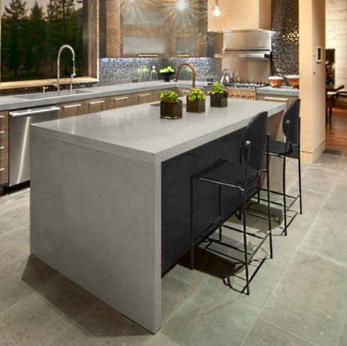Современная кухня островного типа - JOUE - BALIAN BETON Atelier