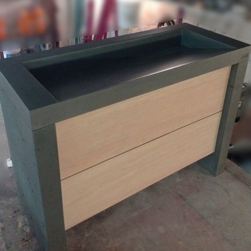Напольная тумба под умывальник - BALIAN BETON Atelier - из дерева / из цемента / современная