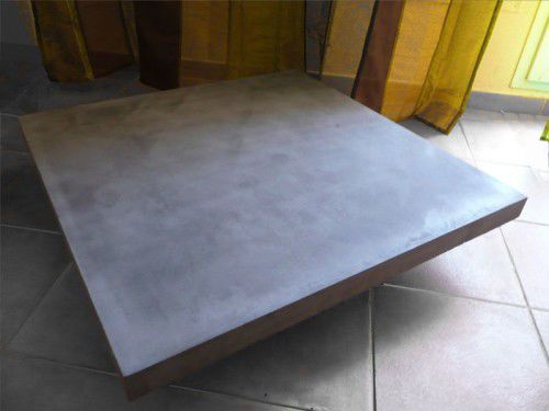 Современный журнальный столик - SQUARE - BALIAN BETON Atelier - из дерева / из бетона UHPC Ductal© / квадратный