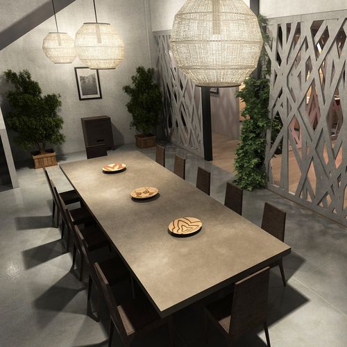 Современный стол для собраний - BALIAN BETON Atelier - из бетона UHPC Ductal© / прямоугольный / на заказ