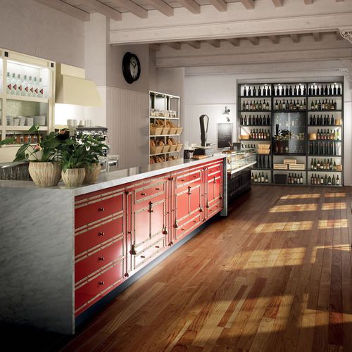Барная стойка для бара - TOSCANA - Frigomeccanica - из дерева / из нержавеющей стали / прямая