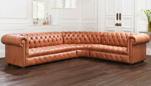 Диван честерфилд - ARUNDEL - distinctive chesterfields - из кожи / коричневый / 3 места
