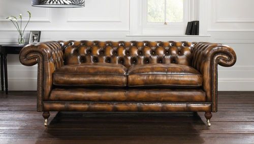 Диван честерфилд - CHATSWORTH - distinctive chesterfields - из кожи / коричневый / 2 места