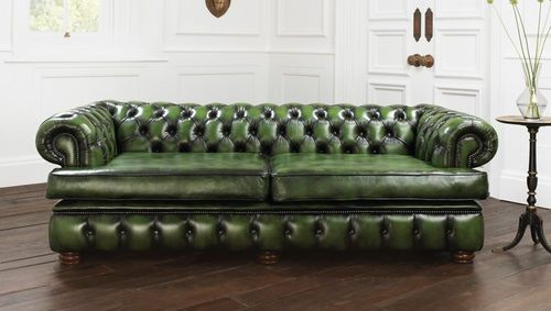 Диван честерфилд - HAREWOOD - distinctive chesterfields - из кожи / зеленый / 2 места