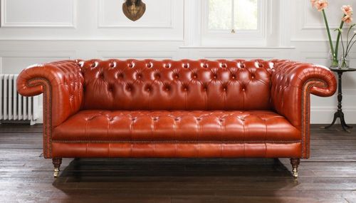 Диван честерфилд - SANDRINGHAM - distinctive chesterfields - из кожи / красный / 2 места