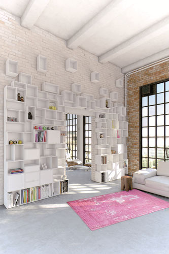 Модульный книжный шкаф - wall-unit - Cubit - современный / из МДФ / белый