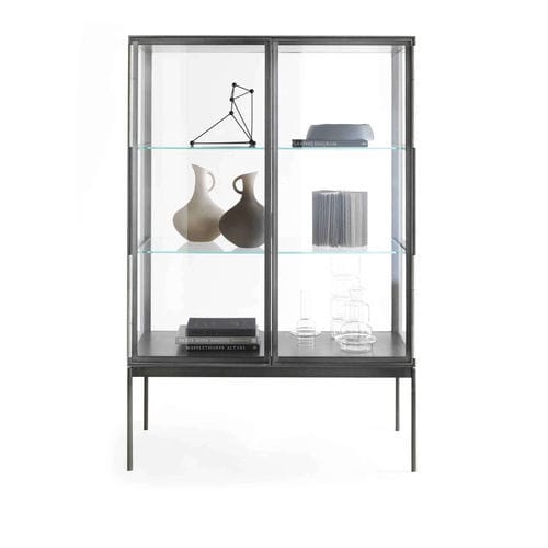 Современный стеклянный шкаф - GALERIST - LEMA Home - из стекла / из орехового дерева / алюминий