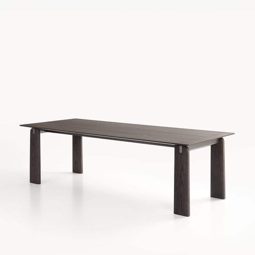 Современный обеденный стол - JIKU - LEMA Home - из керамогранита / с основанием из дуба / прямоугольный