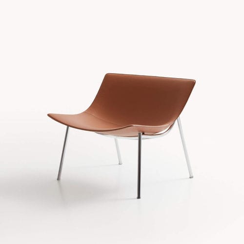 Кресло винтаж - OMEGA - LEMA Home - из кожи / из металла / коричневое