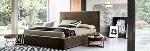 Двуспальная кровать - MADAMA - LEMA Home - современная / обитая / из ткани
