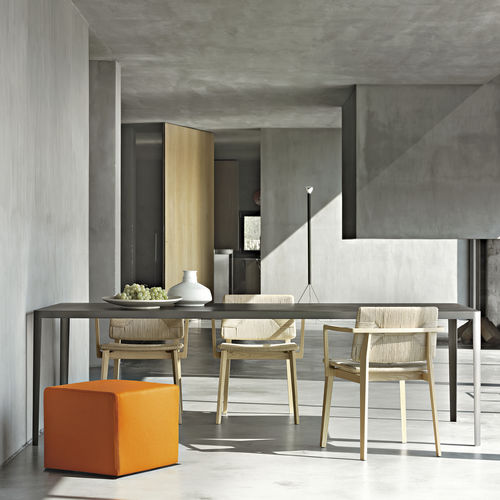 Современный обеденный стол - FILO - LEMA Home - из цемента / с основанием из стального листа / квадратный