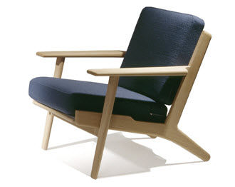 Современное кресло - 290 EASAY CHAIR - Getama Danmark - из кожи / Hans J. Wegner
