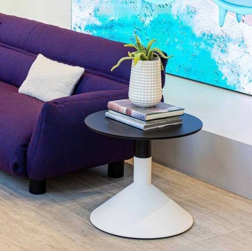 Вспомогательный столик уникальный дизайн - LUD'O TECH - Cappellini - из фанерованной древесины / из ламината высокого давления / с основанием из металла
