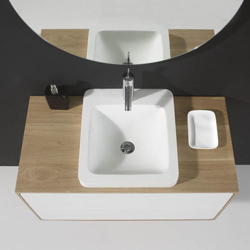 Подвесная тумба под умывальник - PUMA - Naxani - из дерева / из Solid Surface / современная