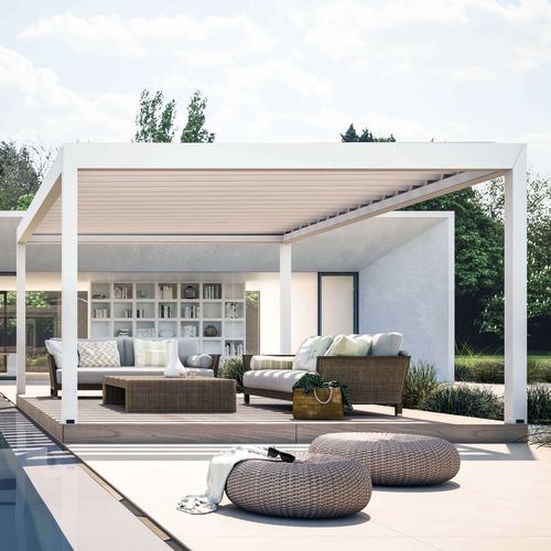 Самонесущая пергола - KEDRY PLUS - KE Outdoor Design - из алюминия / с мобильными планками / биоклиматическая