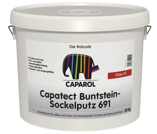 Штукатурка для облицовки - CAPATECT-BUNTSTEIN-SOCKELPUTZ 691 - Caparol - для отделки / термоизоляционная / для наружного использования