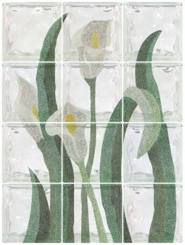 Панельная панель из стеклоблоков - ART : CALLA LILLIES - Pittsburgh Corning
