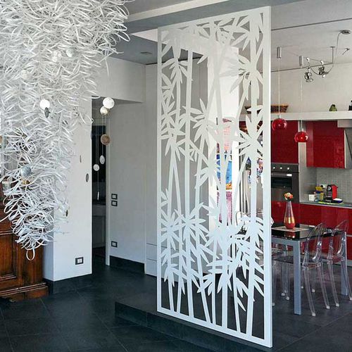 Легкая невысокая перегородка из алюминия - BAMBOO - Logical Space design - из кортеновской стали / для сада / для террасы